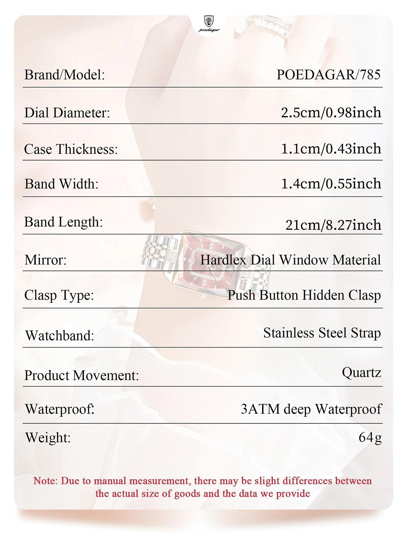 Women's Elegant Rectangle Dial Analog Quartz Watch, Exquisite Trendy Wristwatch, Fashionable Watch for Women As Gift with Box, Modern Fashionable Wristwatch