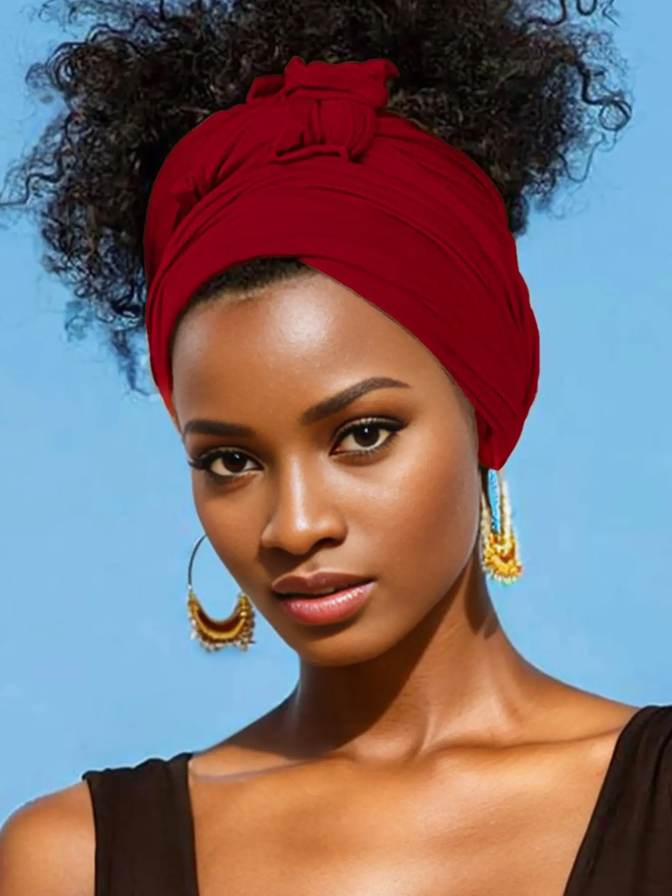 1pc Head Wraps Turbans Stretch Jersey Knit Headwraps, Wrap Turban Scarf Tie for Women, Comfortable and Stylish Hair Accessory, Headscarf