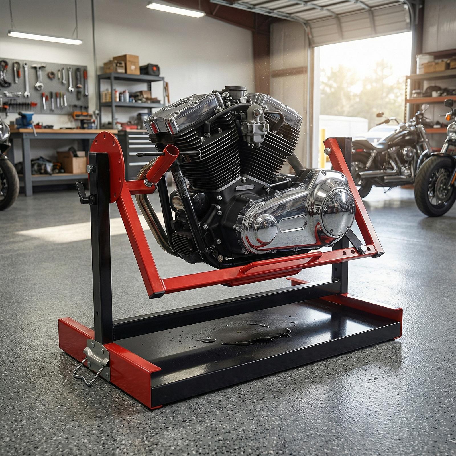 Motorcycle Engine Stand Easy Assembly Rotating Dirt Bike Engine Stand Adjustable for Vertical-Type Single Cylinder 2 Or 4-Stroke NEW