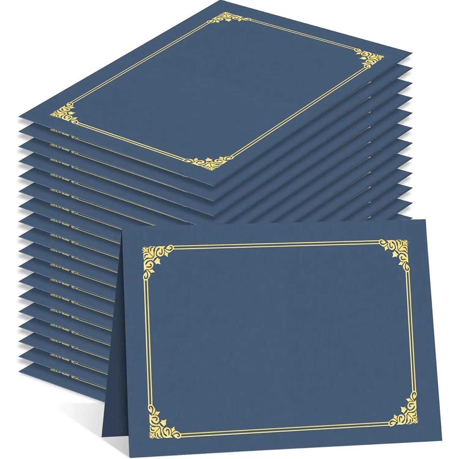 Certificate Holders 50 Packs Navy Blue Diploma Covers Gold Foil Border Diploma Holders for Letter Size 8.5x11 Award Certificates, Cardstock, Document Papers