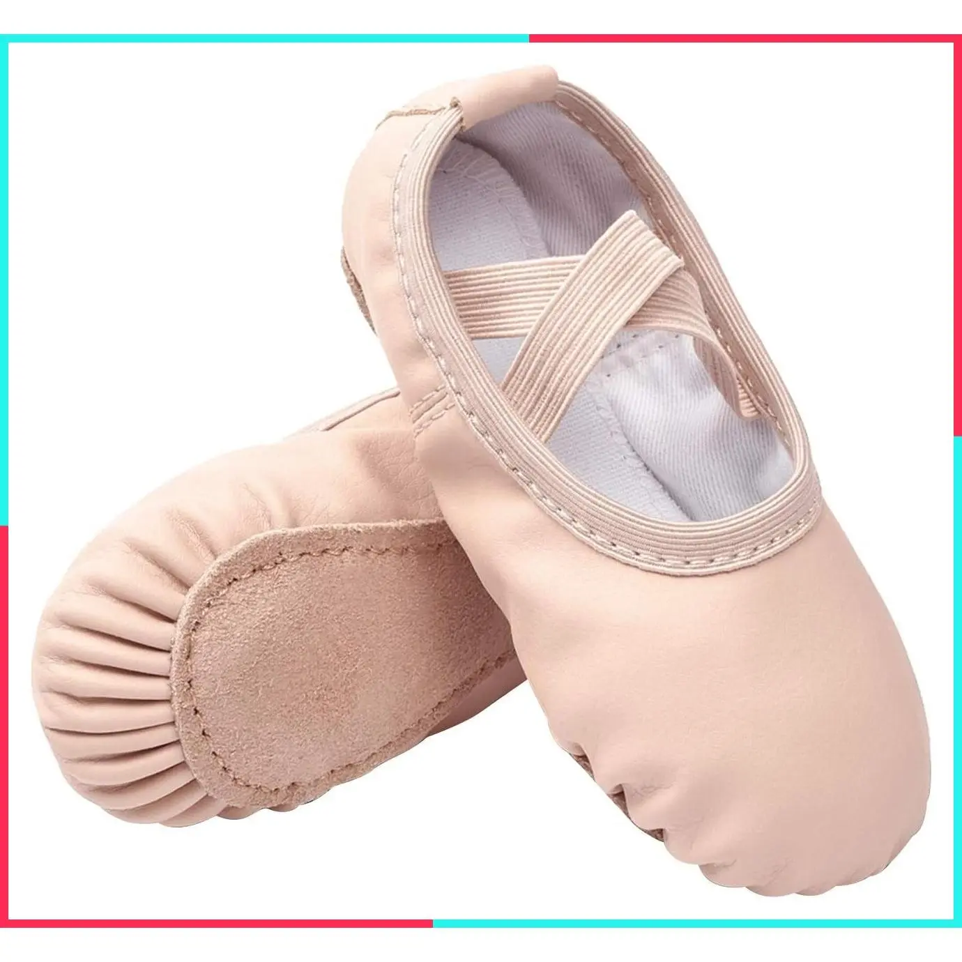 Ballet Shoes for Girls Boys Close-Fit PU Professional Dance Slippers