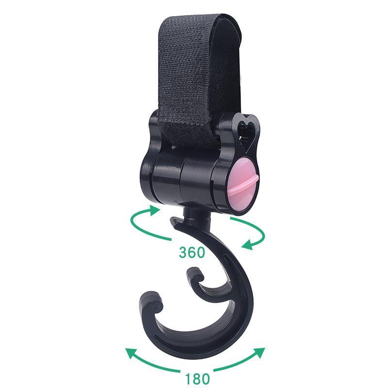 360 Degree Rotatable Baby Stroller Hook, 2 Counts Multifunctional Stroller Hanging Hook, Stroller Accessories for Outdoor Travel