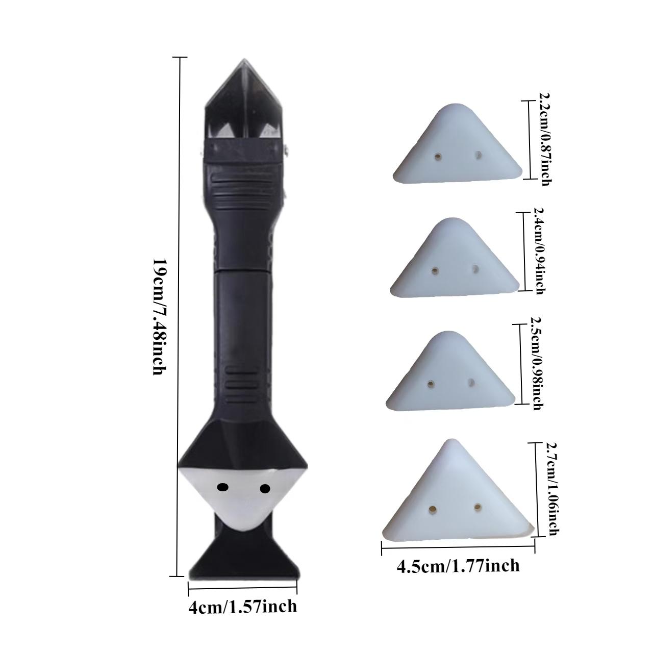Multi-Functional Grout Scraper Tool Set, Includes Plastic Caulk Remover & Edge Trimming Knife, Easy Glass Sealant Application