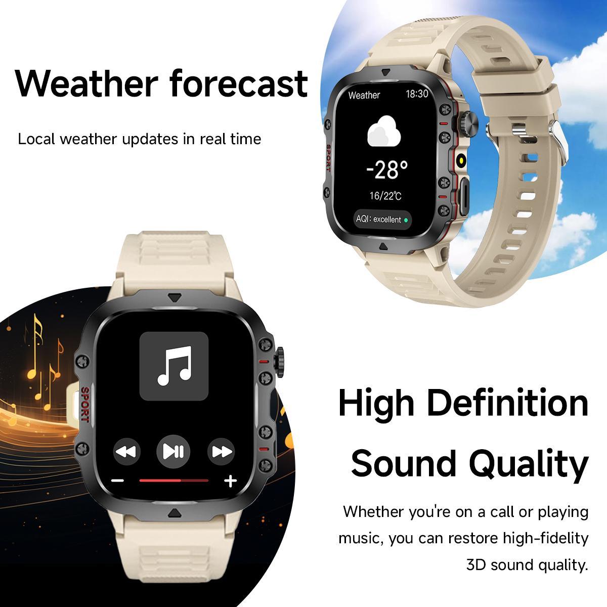 SIMSONLAB Multifunctional Smart Watch, Fashion Digital Watch with Flashlight, Sports Watch with Wireless Call Support, 100+ Sports Modes for Android and iOS