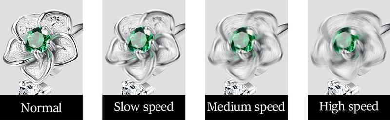 Adjustable 925 Sterling Silver Anxiety Ring for Women Birthstone Rings  Open Flower Rings Spin Rings Fidget Jewelry Aquamarine Zircon