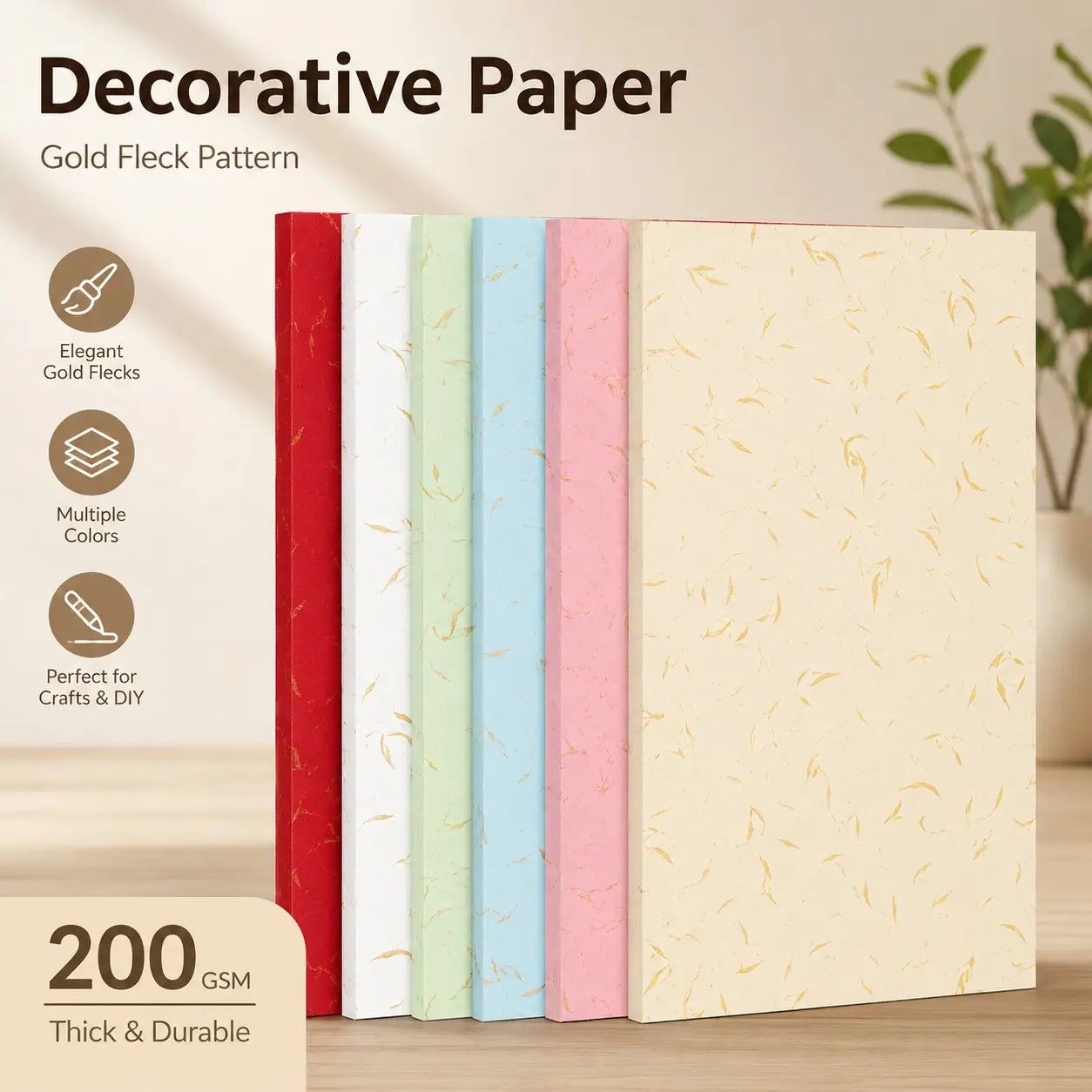 A4 Premium Color Gold Thread Specialty Card Paper, 30 Sheets, 200g Heavy Elegant Texture, Ideal for Invitations, Certificates, Wedding Cards, Art Projects, High-End Crafts