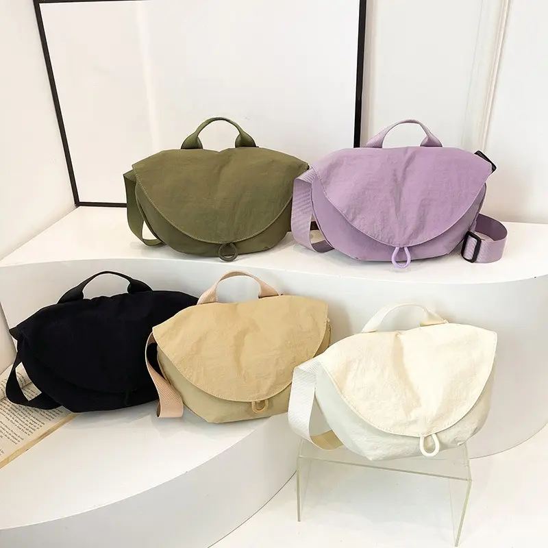 Women’s Nylon Dumpling Crossbody Bag, Minimalist Unique Design Shoulder Purse, Lightweight High-Appearance Versatile Handbag, Chic Casual Accessory For Daily Commute And Street Outfits