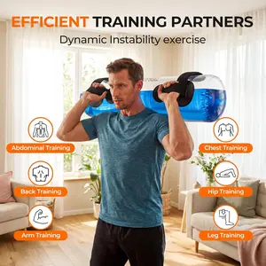 Water Bag Fitness Equipment, 20kg - Adjustable Portable Water Weight Training Bag, a substitute for sandbags, used for strength and core balance training, full-body exercise, home gym