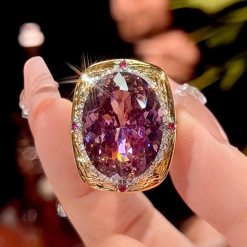 Vintage Dried Rose Jewelry Set for Women Oval Cut Luxury Fashion Necklace Earrings Ring Gifts for Women