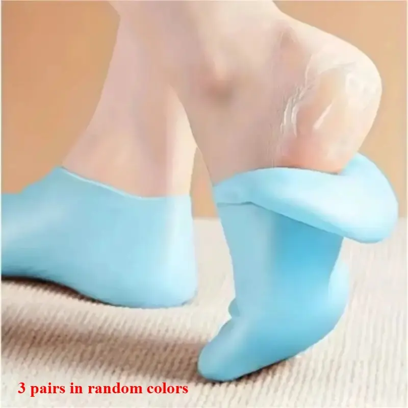 Multi-functional Reusable Silicone Foot Care Mask, Full Stretch Wrap No Tight Fit Lock Skin Nutrition, Improve Rough Dark Soles Thick Calluses Dry Lines, Foot Mask For Dry Cracked Feet, Lazy Overnight Sleeping Foot Softening Moisturizing Socks