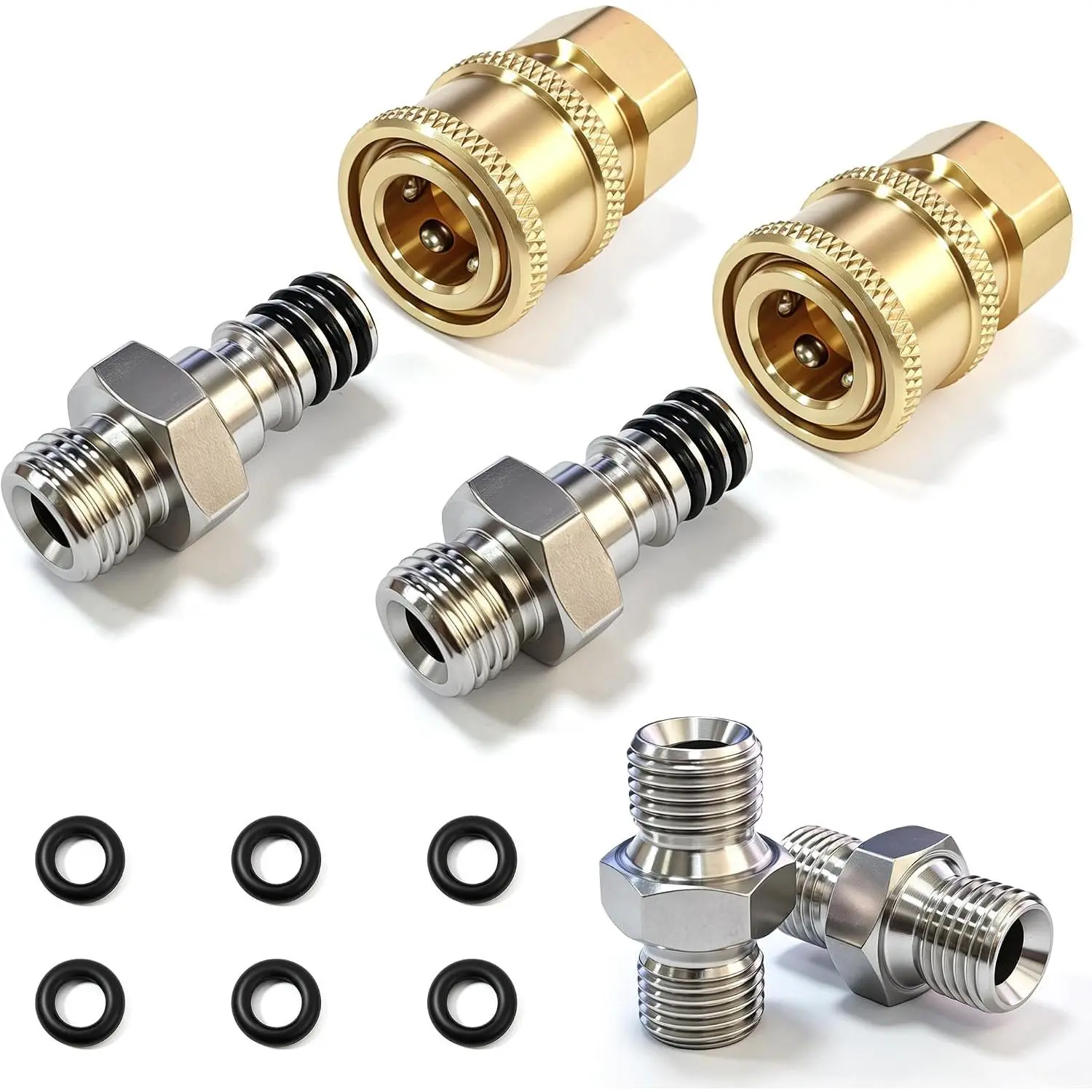 Airless Sprayer Quick Connect Coupler, 1/4" Stainless, 2-Pack