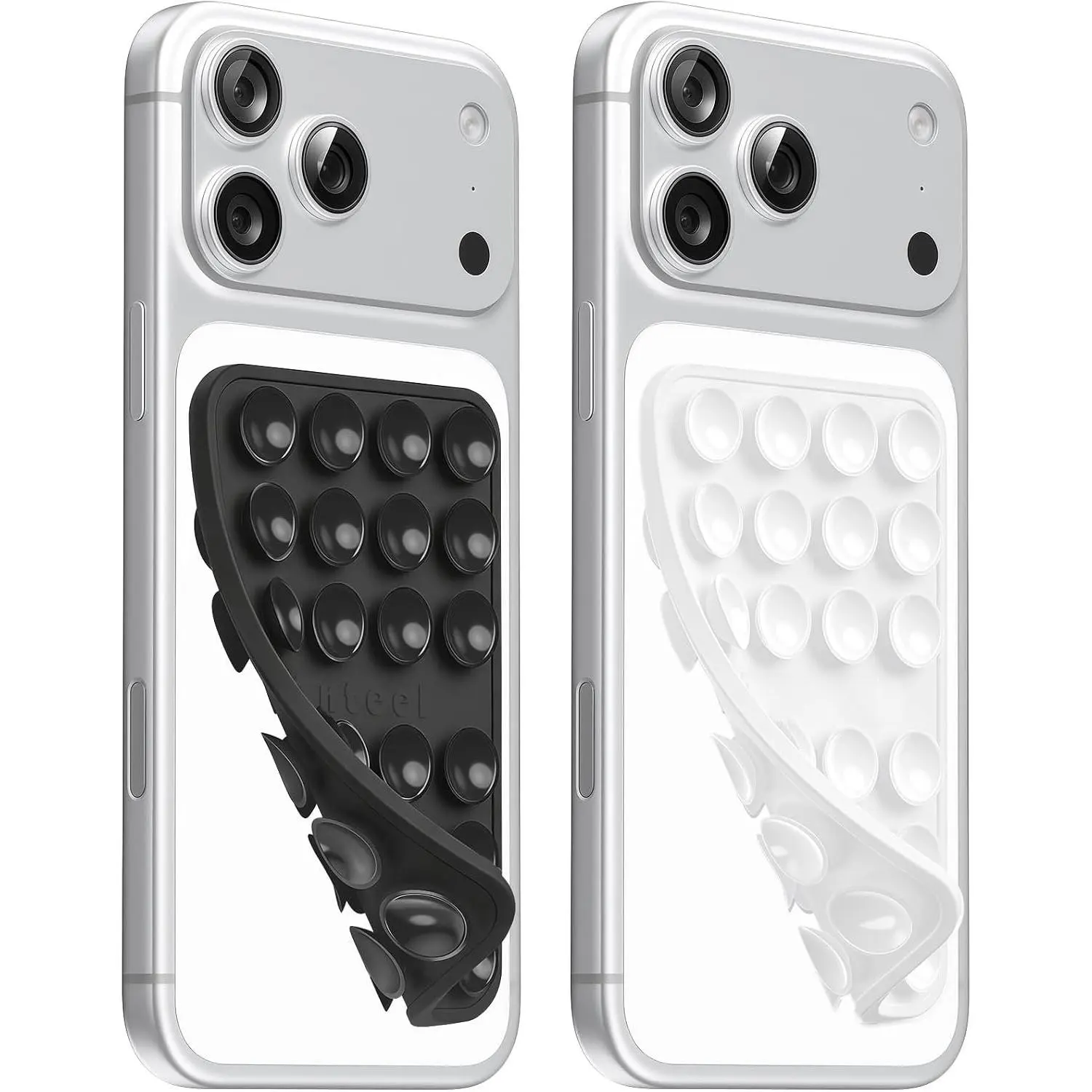 Double-Sided  Suction Phone Case Mount,  Suction Cup Power and Thickened Grip for Selfies and Videos, Durable, Hands-Free Non Slip Accessories, 2.36"x3.66" (Black)