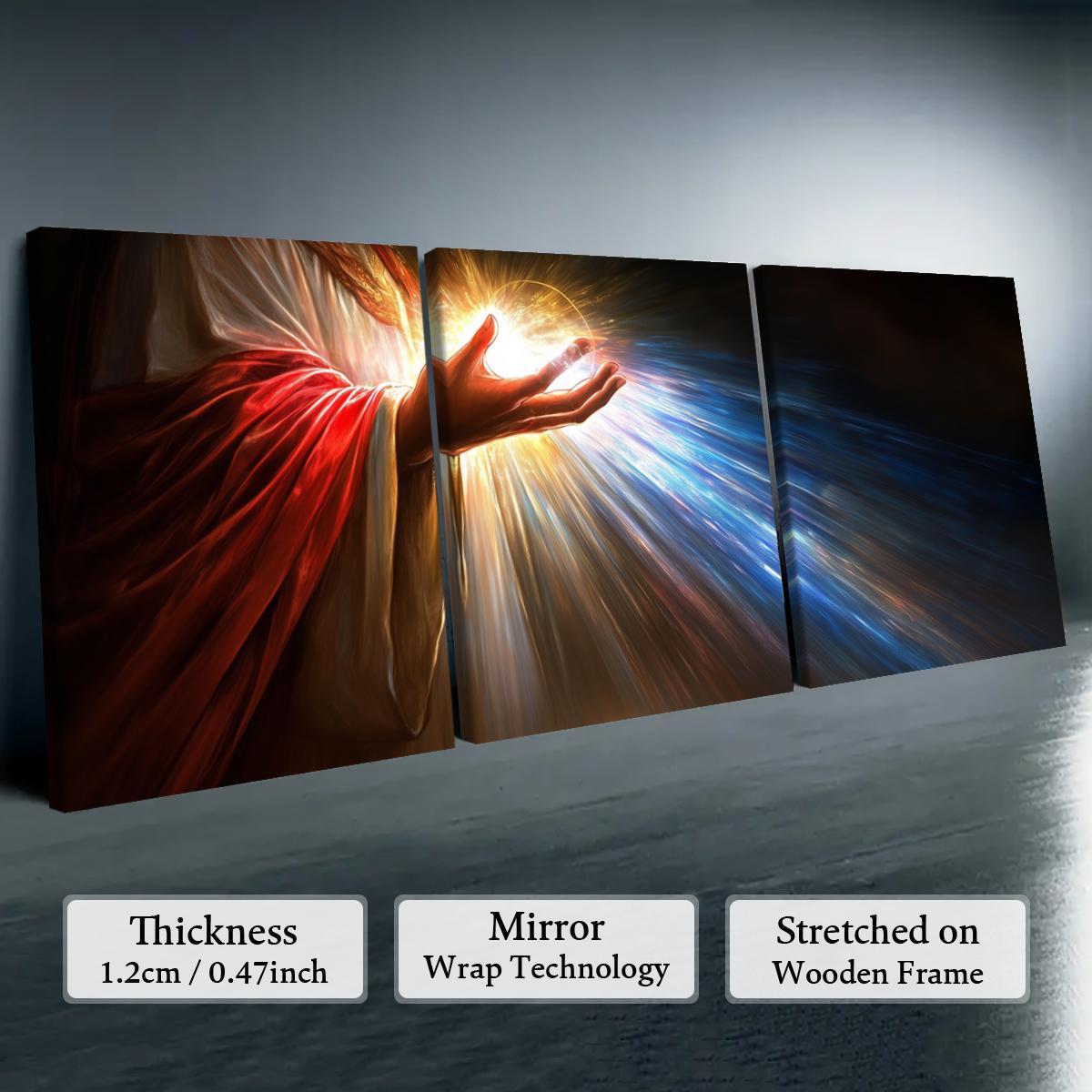 Wooden Framed Canvas Painting, 3 Counts/set Hand Pattern Wall Art, Modern Art Wall Decoration, Home Decoration Canvas Prints Poster, Solid Wooden Frame, Artistic, Universal Aesthetic