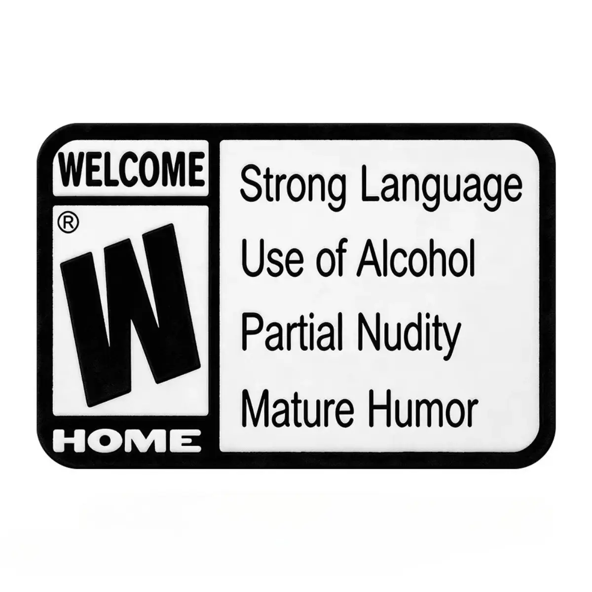 Funny Welcome Doormat, Strong Language Use of Alcohol Partial Nudity Mature Humor Rug, Novelty Bathroom Floor Mat, Sarcastic Home Decor, Black White Funny Entryway Mat, Unique Housewarming Gift, Party Decor