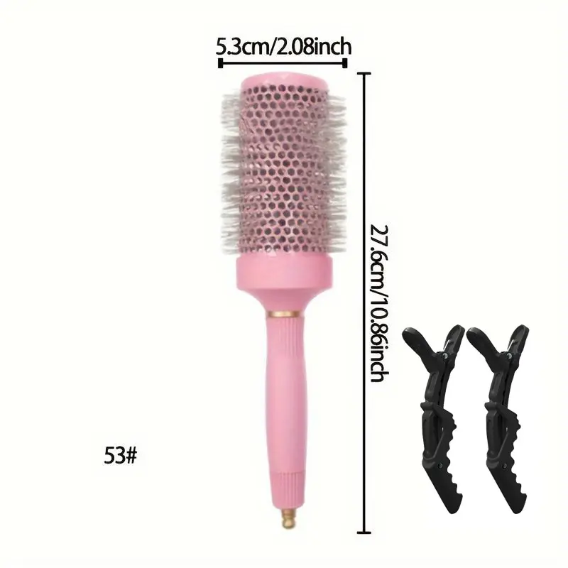 Round Hair Brush & Hair Clip Set, 3 Counts/set Fluffy Hairbrush, Volumizing Brush, Wavy Hairbrush, Styling Twist Brush, Salon Styling Brush, Stylish Hair Brush for All Hairstyles