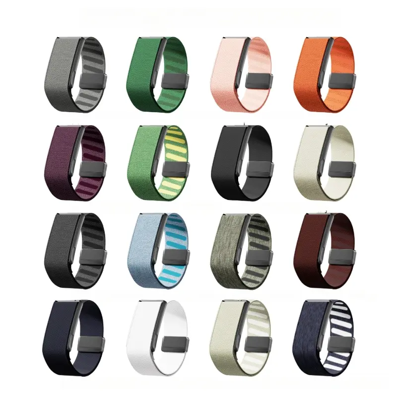 1pc Twill Texture Magnetic Buckle Full Cover Loop Nylon Strap Compatible With WHOOP 5.0 Regular Fitness Tracker Breathable Adjustable Sports Wrist Band For Sleep Workout Daily Use Men Women (Device Not Included)