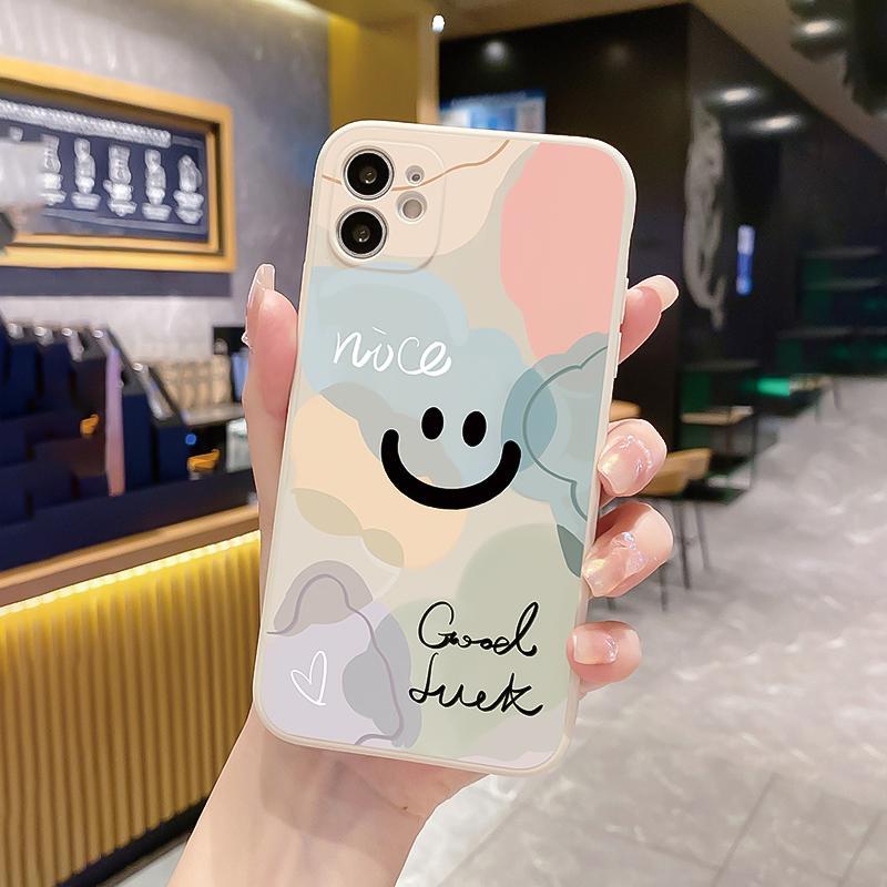 Smile Face Pattern Phone Case, Anti-drop Cellphone Protective Case, Total Protective Shockproof Mobile Phone Cover Compatible with iPhone