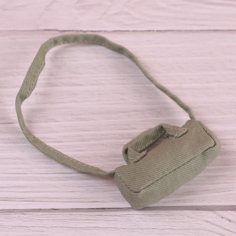 Miniature Doll PU Leather Bag DIY Mini Plush Doll Leather Handbag Purse Black 17cm Doll Bag Accessories Dolls Accessories