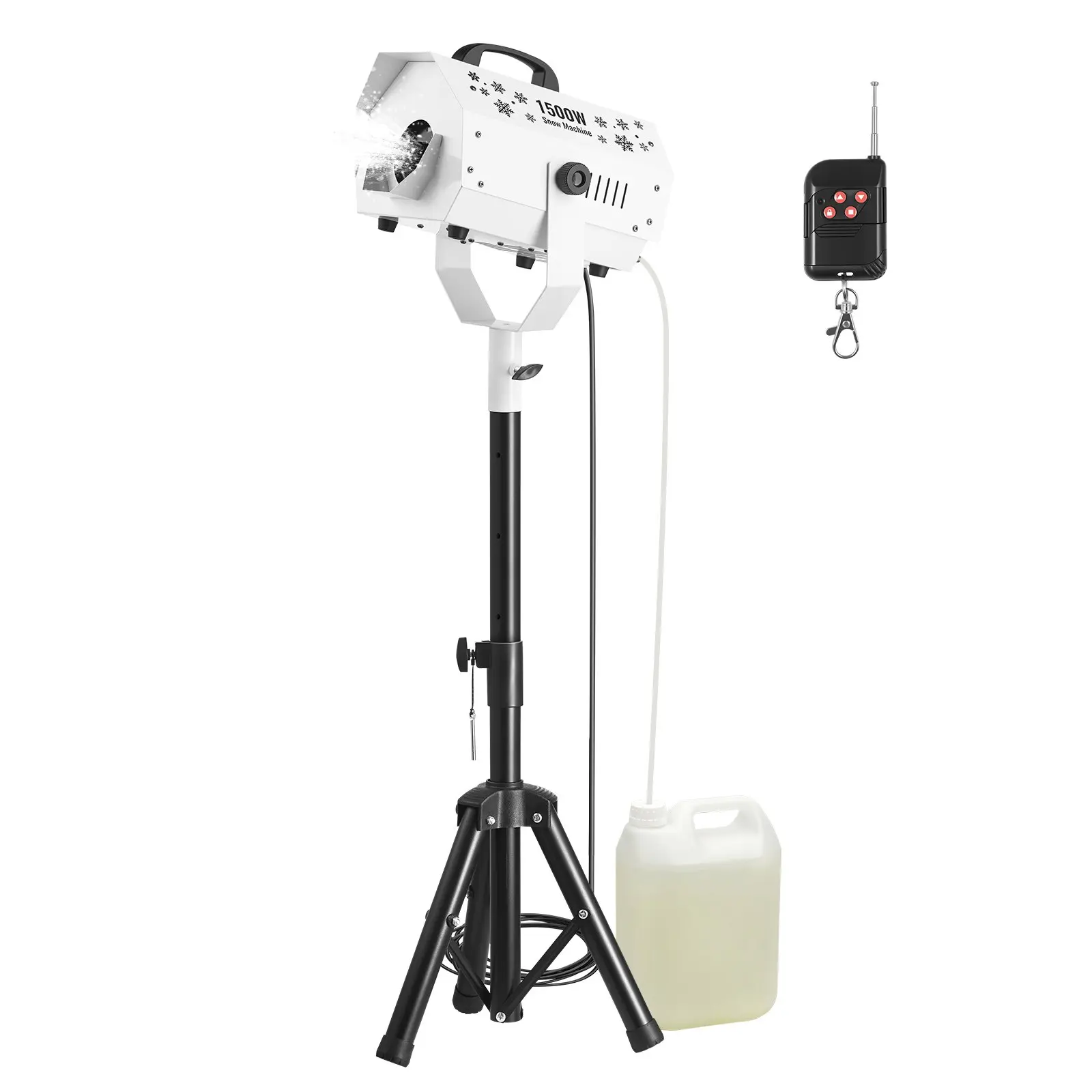【DealsForYouDays】VEVOR Snow Machine, 1500W Fake Snow Maker with Adjustable Stand Wireless Remote Control, High Output Snowflake Making Machine with 5L Tank for Christmas Party Stage Decor
