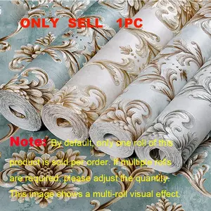 Vintage Luxury 3D Embossed Wallpaper, Self Adhesive Wallpaper, Peel And Stick Wallpaper Designs, Decorative Wall Paper for Home Living Room Bedroom
