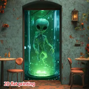 Mysterious Alien Art Print on Canvas, Removable Wall Decor for Entryway, Living Room, Bedroom, Office, Party Supplies, Home Decor