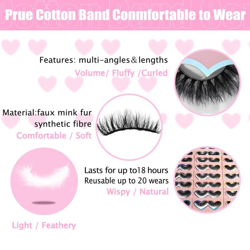 Mixed Styles False Eyelashes, Natural Look Eyelash Extensions, Self-Grafting Curled Eyelashes, Eye Makeup Enhancer for Women, Wispy Cosmetic Lashes, High-Quality Eyelashes #TOP PICKS