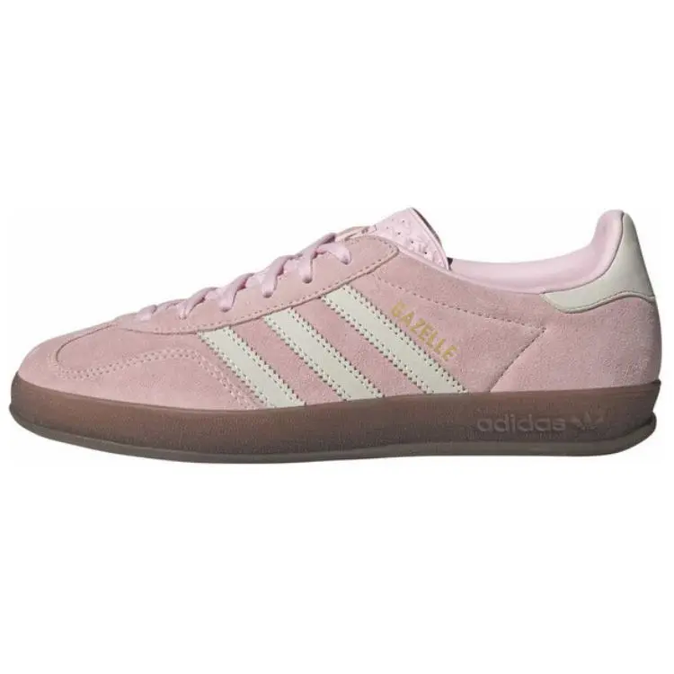 Women's Adidas Originals Gazelle Indoor Low-Top Sneakers - Pink, Casual Wear, Retro Look, Comfortable Versatile Durable Thin Rubber Sole, Indoor Use, House White Official Maison Mihara Shoes