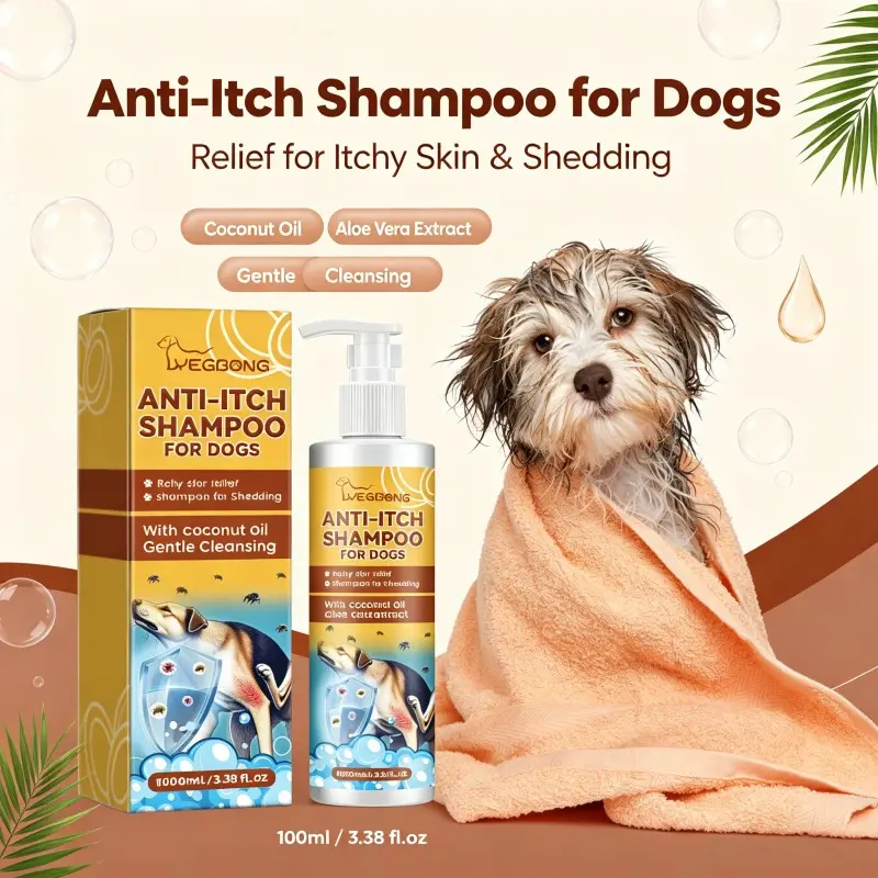 Yegbong Pet Dog Hair Gentle Cleansing Nourishing Smooth Shampoo, Grooming Products, Puppy Shampoo, Fur Nourishing, Mild Formula for Healthy Coat, Fragrance-Free Option Available