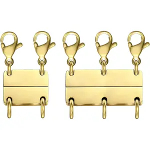 Strong Magnetic Multi Necklace Layering Clasp, Gold & Silver Necklace Separator, Multiple Jewelry Closures for Easy Layered Jewelry Look