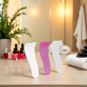 3 Pcs Portable Plastic Waxing Applicator Spatulas, Multi-use Hair Removal Depilatory Cream Scraper Facial Mask Cleansing Beauty Tools, White & Rose Red