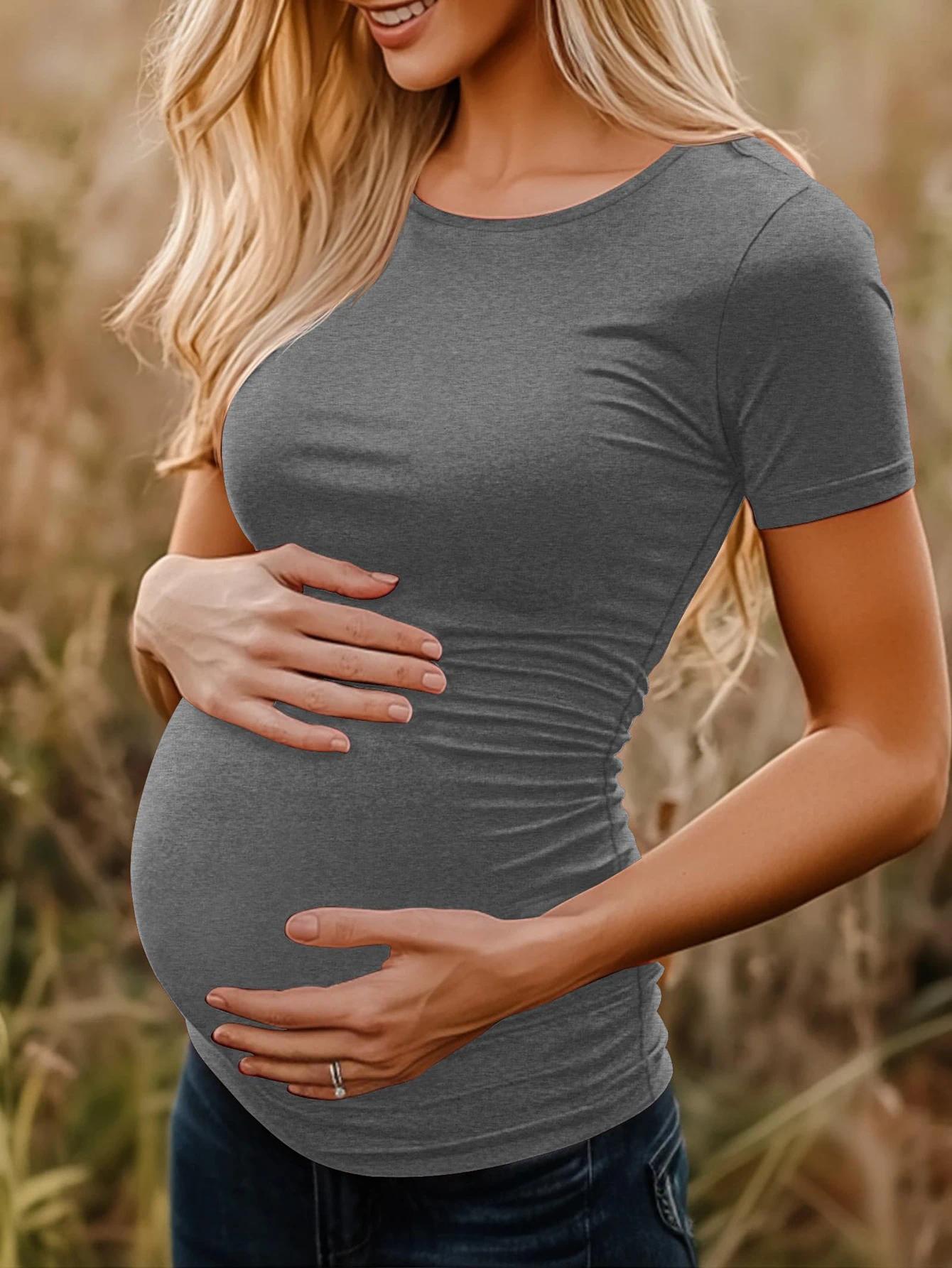 4-piece set, maternity summer short-sleeve T-shirt top, casual maternity wear, new summer shirt