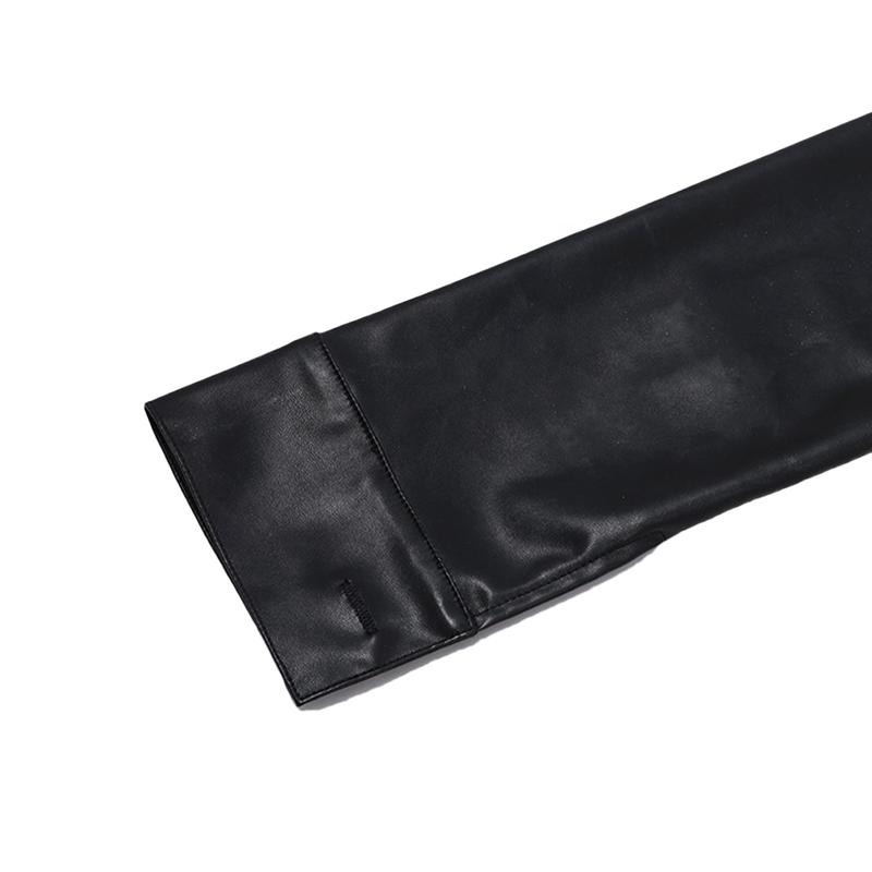 Women Crop Leather Jacket Solid Color Casual Long Sleeve Button Down Jacket Fall Outwear Coats Love Polyester Spring Tops Outerwear Black Fitted Women Crop Leather Jacket Solid Color Casual Long Sleeve Button Down Jacket Fall Outwear Coats Love Polyester Spring Tops Outerwear Black Fitted