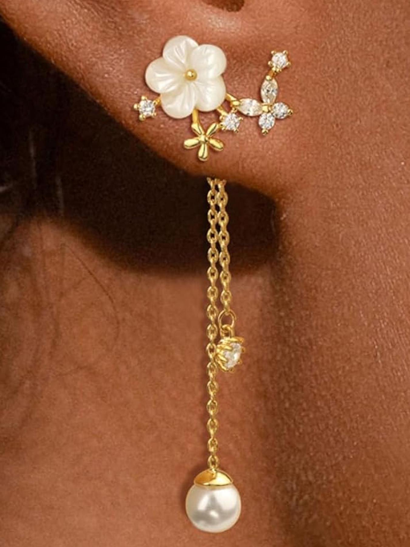 Mother's Day Gift Flower Design Dangle Earrings, Fashionable Dangle Earrings for Women, Trendy All-match & Exquisite Jewelry for Birthday Gift, High Quality Earrings