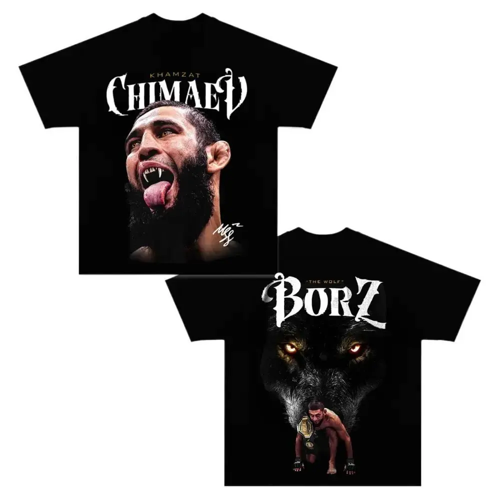 【🎉Sale Up To 50%】Khamzat Chimaev Shirt, Borz Wolf UFC Tee, Khamzat Chimaev Fan Shirt, UFC Fighter Graphic Tee, Borz MMA Shirt, UFC Champion Apparel, MMA Fan Gift, Wolf Graphic T-Shirt