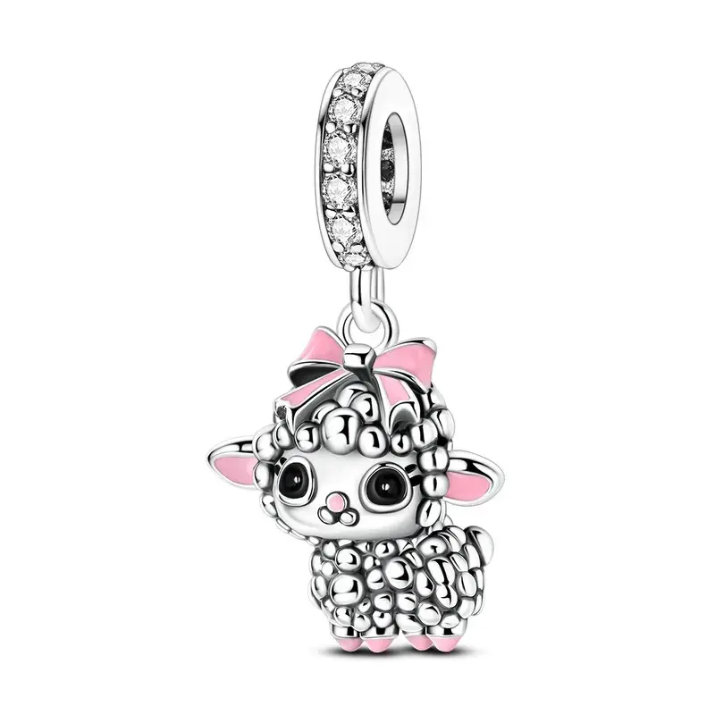 Cute Lamb Dangle Charm | Adorable Sheep Bead for Bracelets | Sweet Animal Jewelry Gift