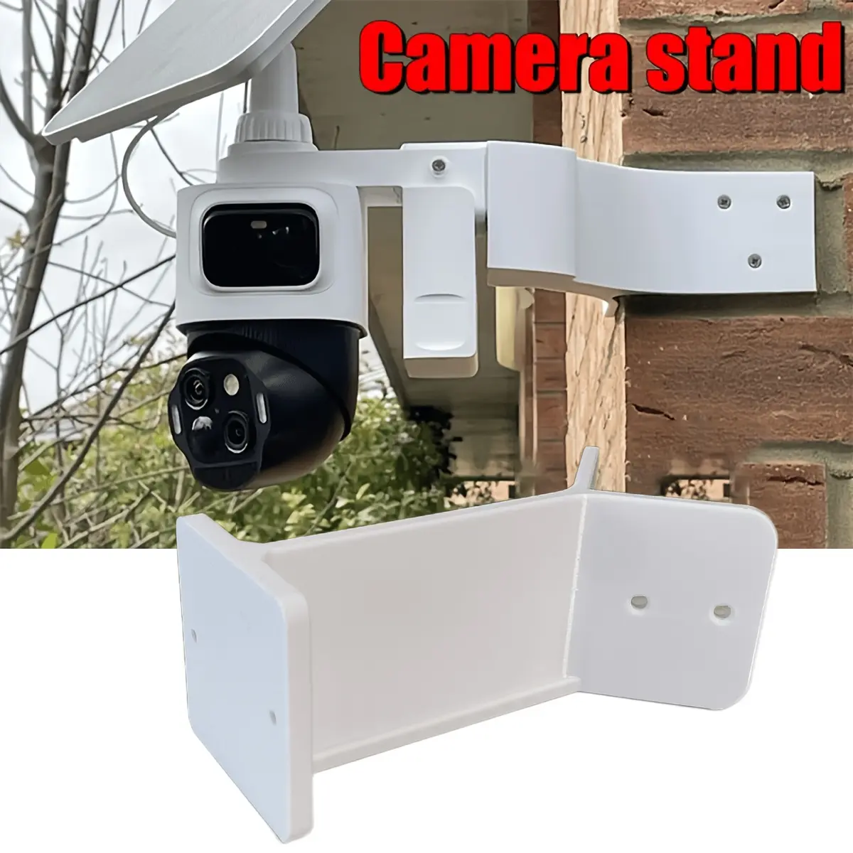 1pc White Eufy S340 Standalone Camera Wall Corner Mounting Bracket Long Arm External Type