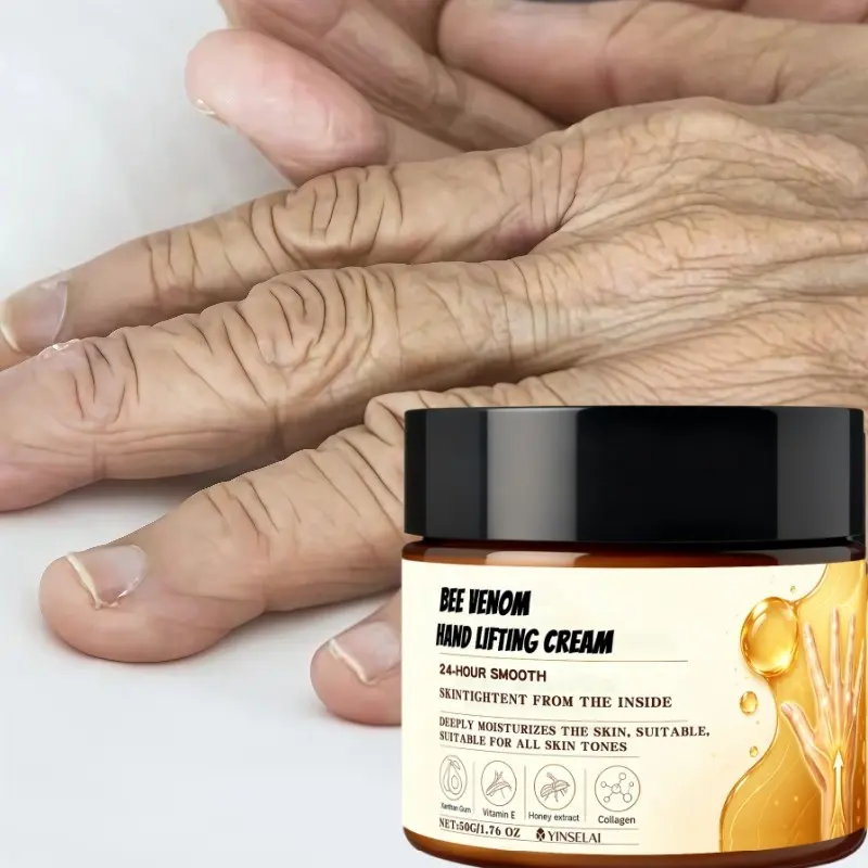Bee Venom Hand Lifting Cream – 24-Hour Smooth Firming Treatment, Tightens Crepey Hand Skin with Vitamin E & Collagen, Anti-Aging Moisturizer, 50g