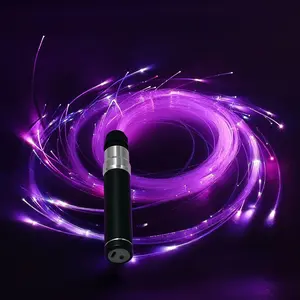 LED Fiber Optic Pixel Whip 6ft Rechargeable, 7 Colors 4 Glowing Modes, Perfect for Dance, Parties, Gifts