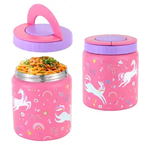 21oz Stainless Steel Insulated Food Container, Leak-Proof, Suitable for Cold and Hot Foods, Kids Lunch Box, School Travel Friendly