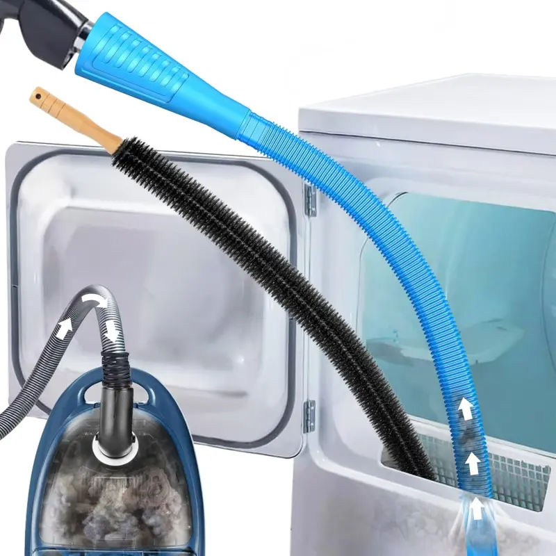 Drying machine exhaust cleaning kit, drying machine fluff vacuum accessory with drying machine fluff removal brush, suitable for replacing parts of electric washing machines and drying machine exhaust vacuum hose cleaners
