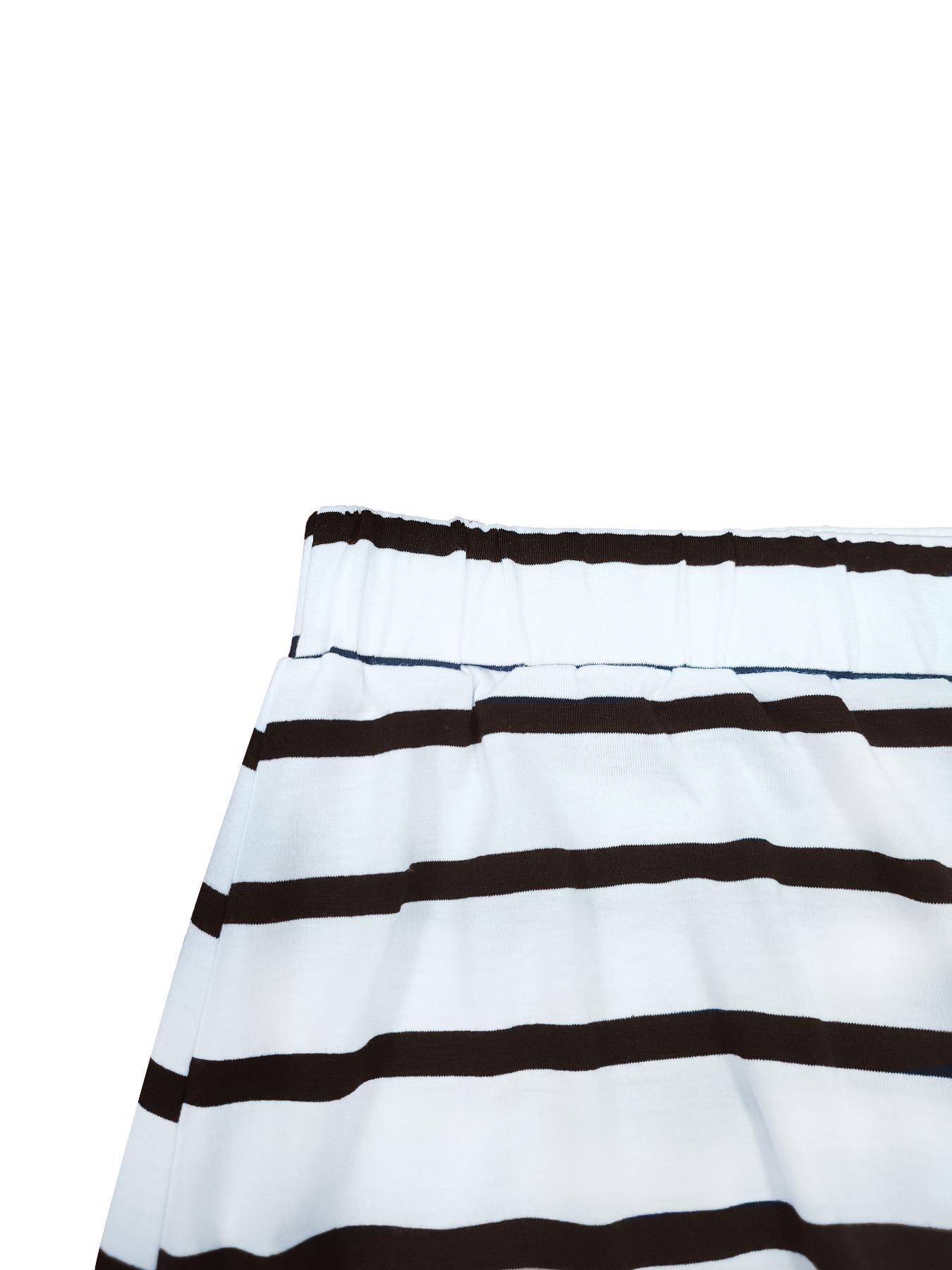 Women's Striped Print Crop Top & Split Thigh Button Skirt Two-piece Set, Striped Sets, Casual Long Sleeve Round Neck Top & High Waist Skirt for Daily Wear, Ladies Clothes for All Seasons, Fall outfit