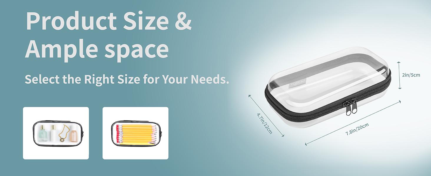 Clear Hard Shell Zipper Case 3 Pack, Hard Plastic Bag, Clear Travel Toiletry Pouch,Portable Cosmetic Bag with Zipper,Toy Storage Bins, Pencil Storage Organizer, Office Supplies Storage Case