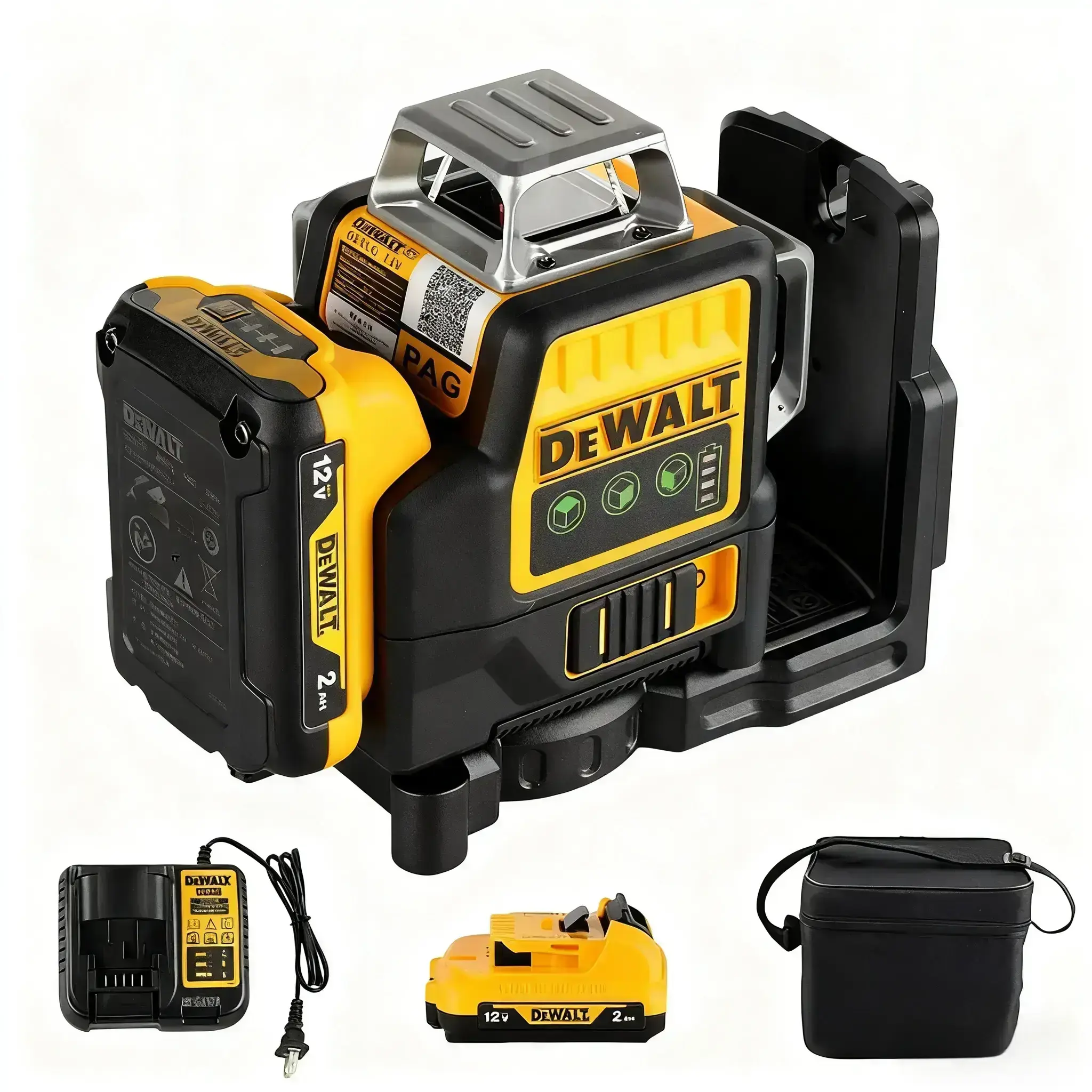 DEWALT DW089LG 12V Cordless Green Laser Level - 12 Lines, 360° Self-Leveling, Lithium-Ion Battery Powered, Accurate, Outdoor Hand Tool Multitools & Accessories for DIY Enthusiasts, 360° Self-Leveling Multitools & Accessories