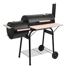 Rovsun BBQ Charcoal Grill, Outdoor Patio Barbecue Cooker with Offset Smoker, Wheels and Tray for Balcony Picnics, Party and Camping Rovsun BBQ Charcoal Grill, Outdoor Patio Barbecue Cooker with Offset Smoker, Wheels and Tray for Balcony Picnics, Party and Camping