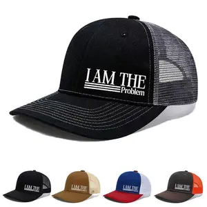 Funny I Am The Problem Sarcastic Mesh Trucker Hat, Two Tone Adjustable Snapback Baseball Cap for Men Women