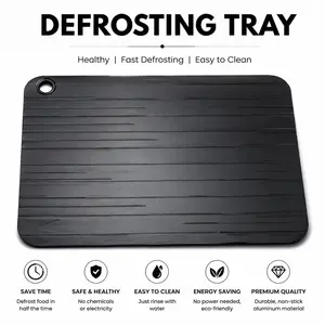 Fast Defrosting Tray for Frozen Meat, Quick Thawing Plate, Food Safe, Anti-Bacterial, Eco-Friendly, Non-Slip