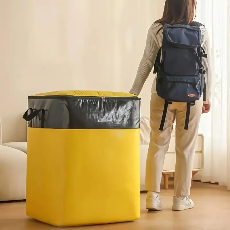 Heavy-Duty Large Capacity Moving Bag, Reinforced Zipper Storage Bag, Space-Saving Organizer for Clothes, Bedding, Appliances, Stackable Design