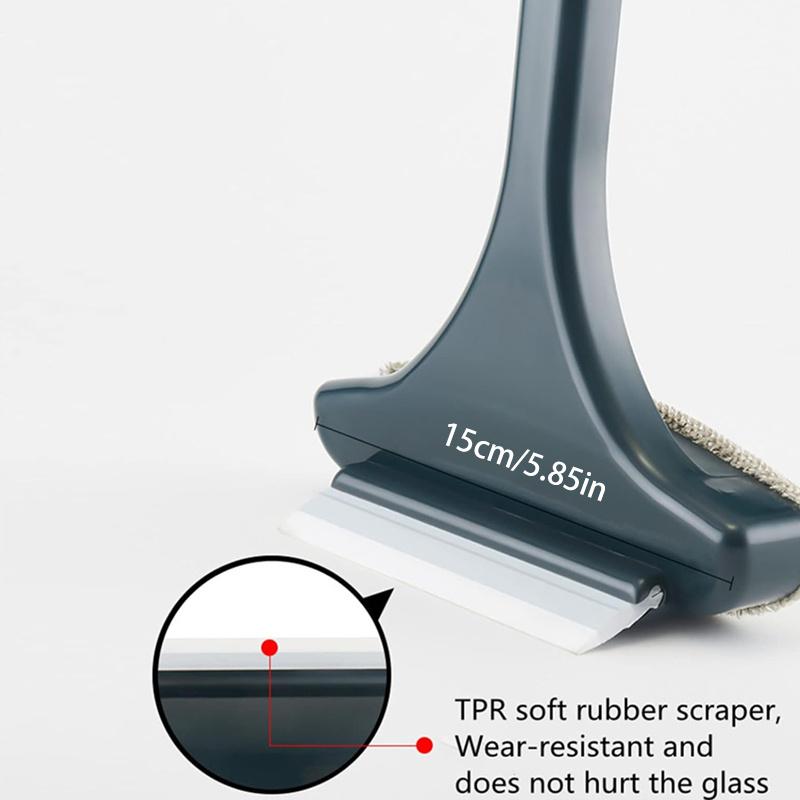 Household Cleaning Tool, Ideal for Christmas and Valentine's Day, Window Cleaning Brush, Cleaning Supplies, 2-in-1 Double-Sided Window Screen Cleaning Brush and Glass Wiper with Scraper, Long Handle, Dual-Use for Wet and Dry Cleaning.