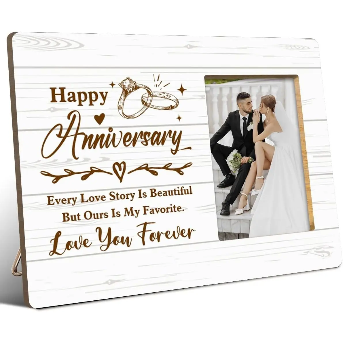 Happy Anniversary Picture Frame,Anniversary Present for Couple,Wedding Gifts for Husband Wife,Romantic Gifts for Her Him,Every Love Story Is Beautiful but Ours Is My Favorite Photo Frame