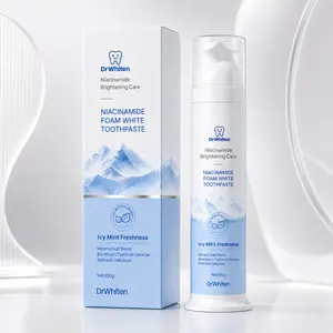 Niacinamide Foam Whitening Toothpaste with Bamboo Charcoal, Helps Remove Surface Stains, Fresh Breath, Daily Oral Care, Supports a Brighter Looking Smile, Mint Flavor 100g